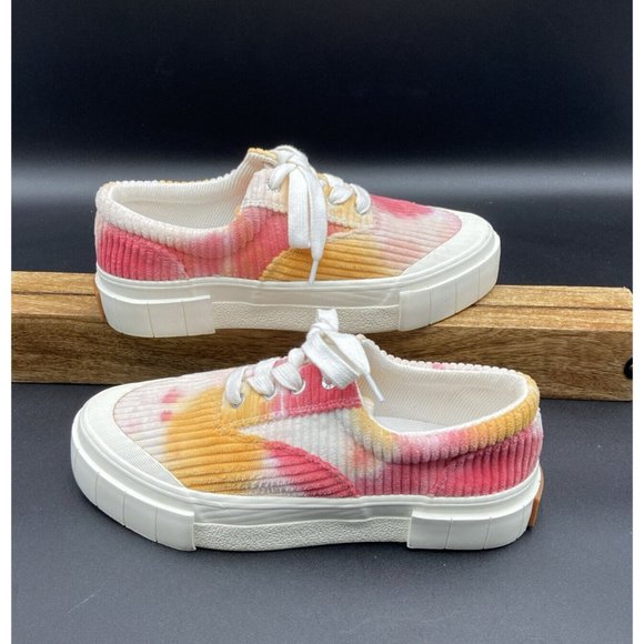 GOOD NEWS OPAL TIE DYE CORDUROY. PINK/ORANGE SIZE US 7 / UK 5 / EU 38 NWOT - Picture 1 of 10